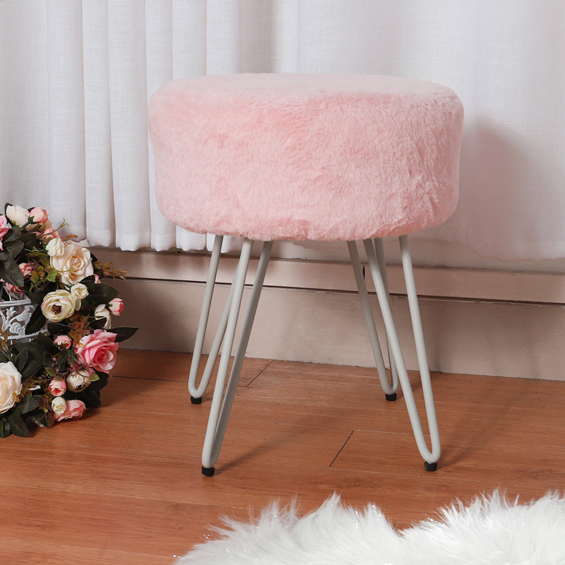 Adarsh Iron Accent Stool, Pink
