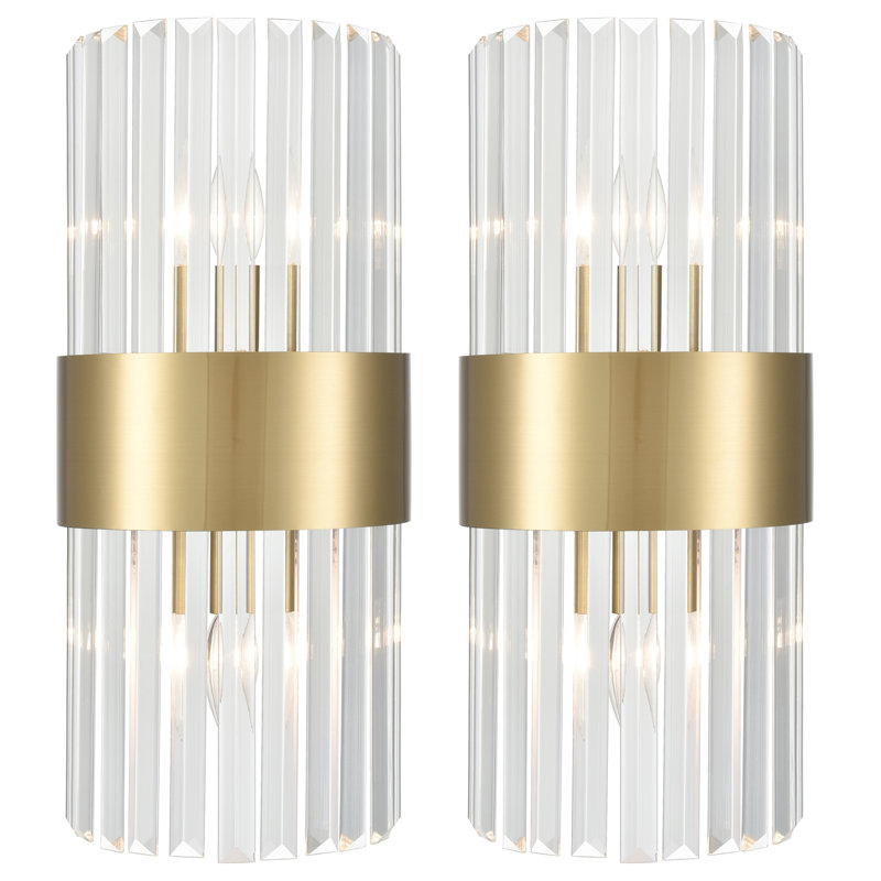 Lakiesha 2 - Light Gold Crystal Glass Sconce (Set of 2)