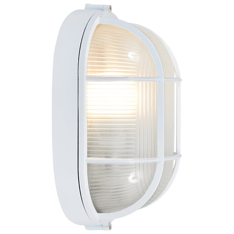 Zurcher Aluminum Wall Light, White, 4.25" H x 8.25" W x 3.5" D