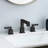 Matte Black Bathroom Faucet - 2 Handles, 8-Inch Waterfall Spout With Pop Up Drain And Supply Hose Sink 2 For Tap-121615867