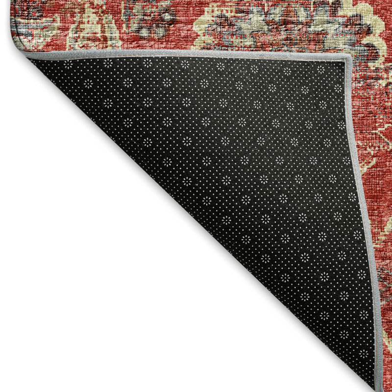 Tapis rouge Premium Alliah AMF95 lavable à la machine, Rectangulaire 3 pi x 5 pi