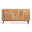  Buffet Mid-Century avec trois portes et finition en bois texturé, chêne naturel