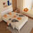 Solid Wood Platform Bed Frame , Queen Bed Frame With Headboard Included, Mid Century Modern Bed, White-451595206-451595211