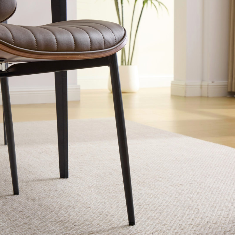 Ensemble de chaises en similicuir rétro Mid-Century, Brun