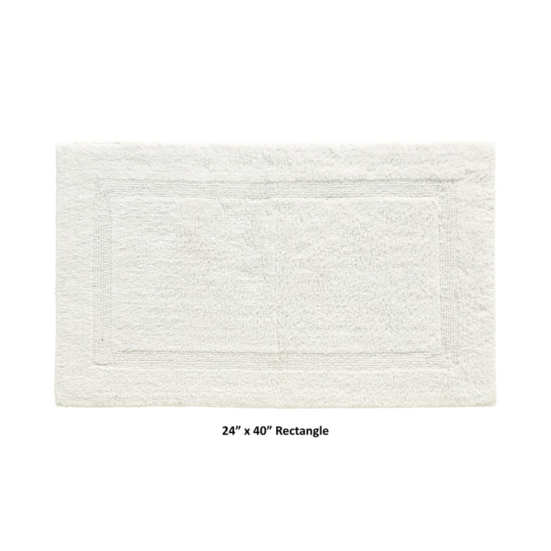 Rozanne Reversible Cotton Bath Rug, Ivory, 24" x 40" Rectangle