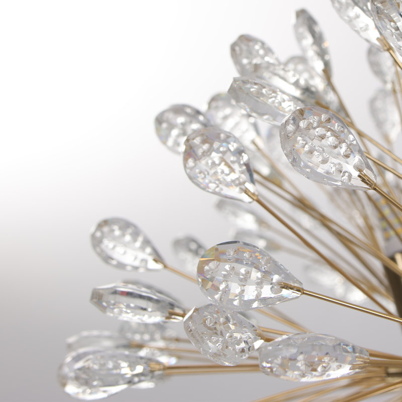 9 - Light Dimmable Bubble Crystal Chandelier, Gold