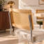 Chaise d'appoint en porte-à-faux avec dossier en rotin de canne et structure en acier-324923623