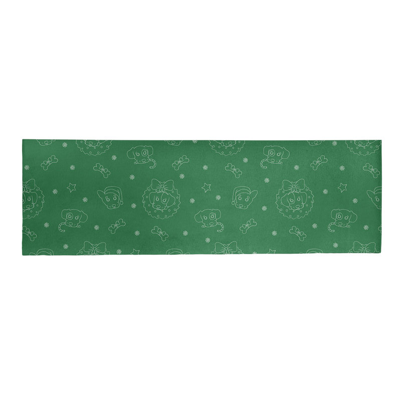 Tapis de zone verte fait main, Tapis de couloir 2 pi x 8 pi
