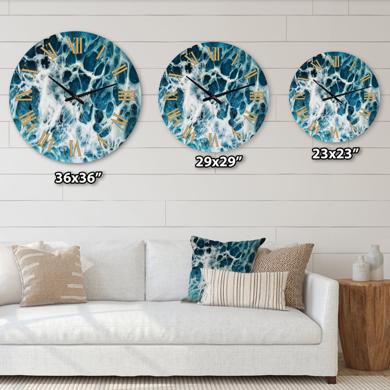Waves Epoxy ResIn Art IV - Horloge murale moderne, Grand