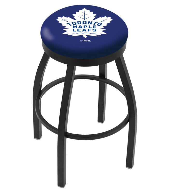 Tabouret de bar pivotant de 30 po NCAA, Ride noire, Maple Leafs de Toronto