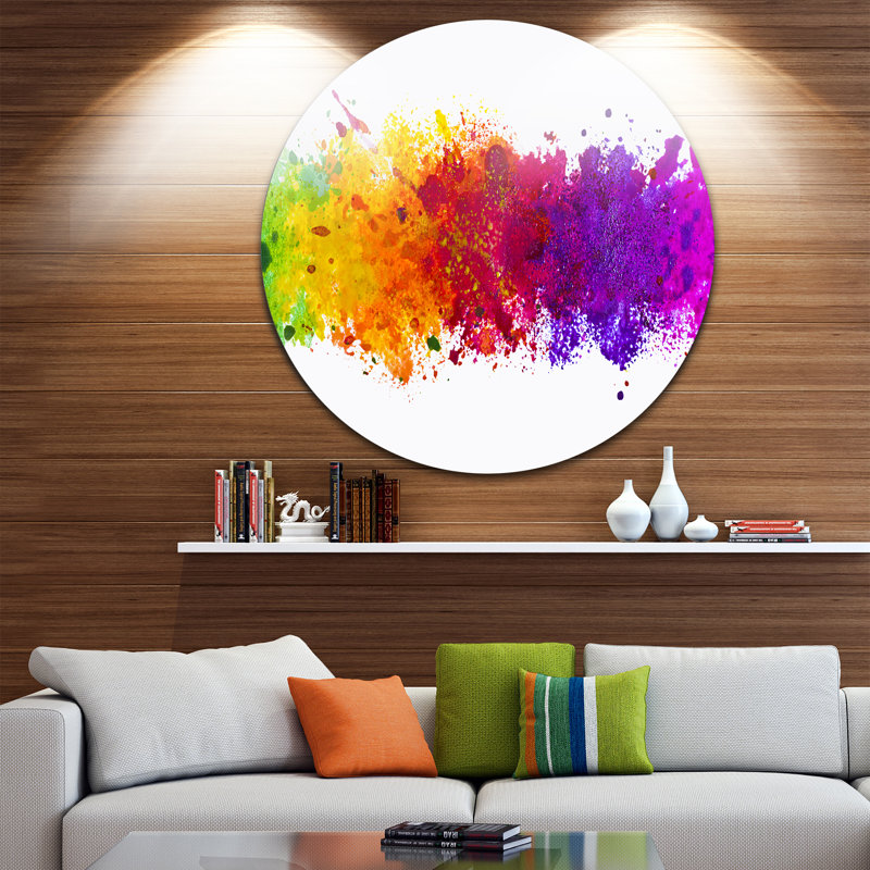 Vibrant Abstract Metal Wall Art in Multicolor, 23" x 23"