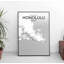 Honolulu City Map - No Frame Print-871621551