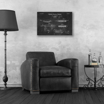 «Wrench Blueprint Vernis Chalkboard», art mural en verre acrylique