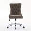 Modern Chenille Upholstered Tufted Button Home Office Chair With Chrome Metal Base-1018970759
