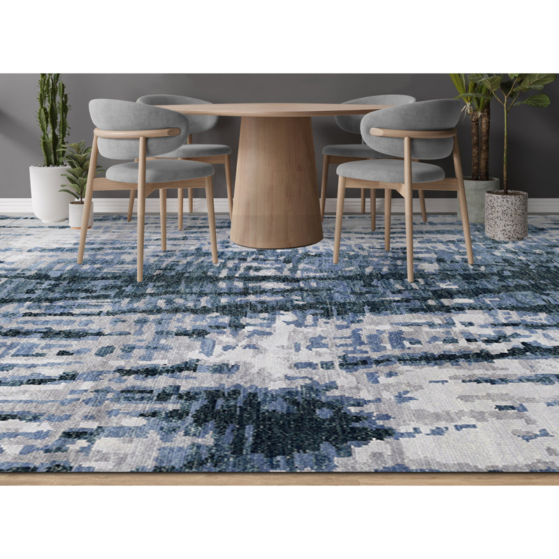 Wool Abstract Area Rug, Rectangle 2' x 3'
