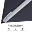 Parasol extérieur gris rectangulaire en porte-à-faux 108 po x 138 po avec base et rotation à 360 degrés
