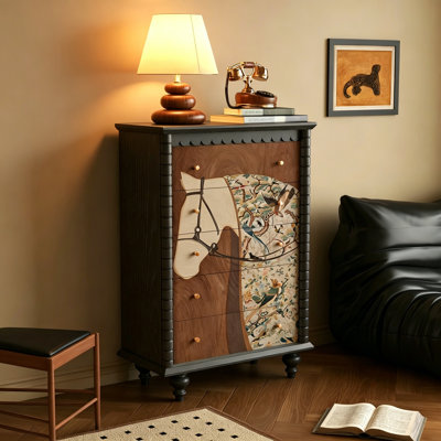 Commode 5 tiroirs en bois massif de style français
