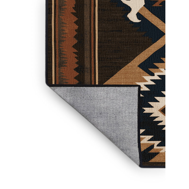 Washable Antler Southwestern Area Rug, Runner 2' x 4'