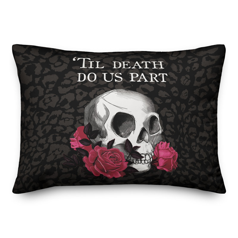  Til Death Do Us Part Skull Rectangular Pillow Cover & Insert