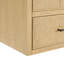 Meuble-lavabo double mural Isola WM 60 po en chêne scandinave, comptoir en quartz blanc, lavabos carrés encastrés (1 trou), garniture noire mate-134514853-134514857