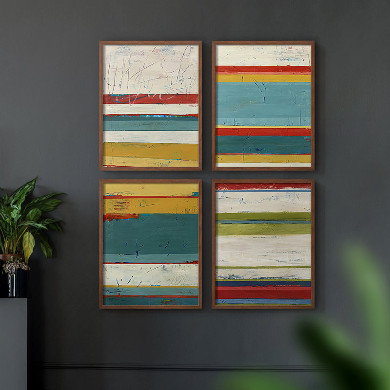 «Deep Solitude I», ensemble de 4 encadrées, H 14 po x l 11 po, Noyer