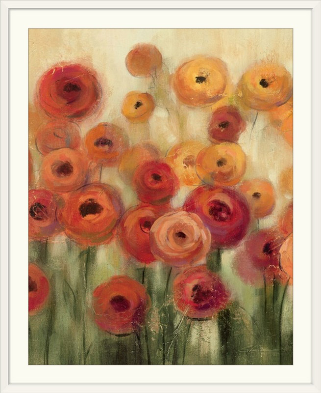 «Ranunculi Field I» par Silvia Vassileva, reproduction d'art, H 20 po x l 16 po x 1,5 po, Toile