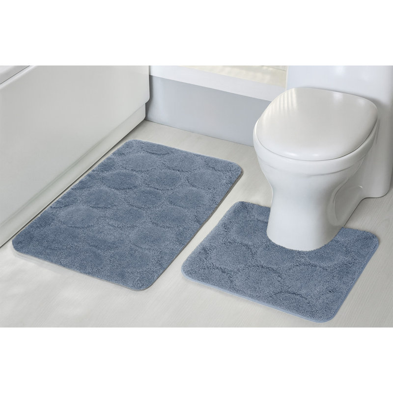 3D Effect Supersoft High Density Anti Slip Cobla Bath Mat Set, Ocean