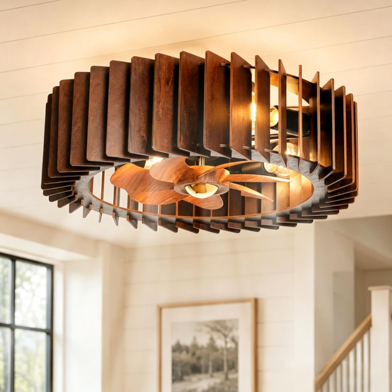 Ventilateur de plafond réversible en cage 20 po avec ensemble d'éclairage et télécommande Farmhouse