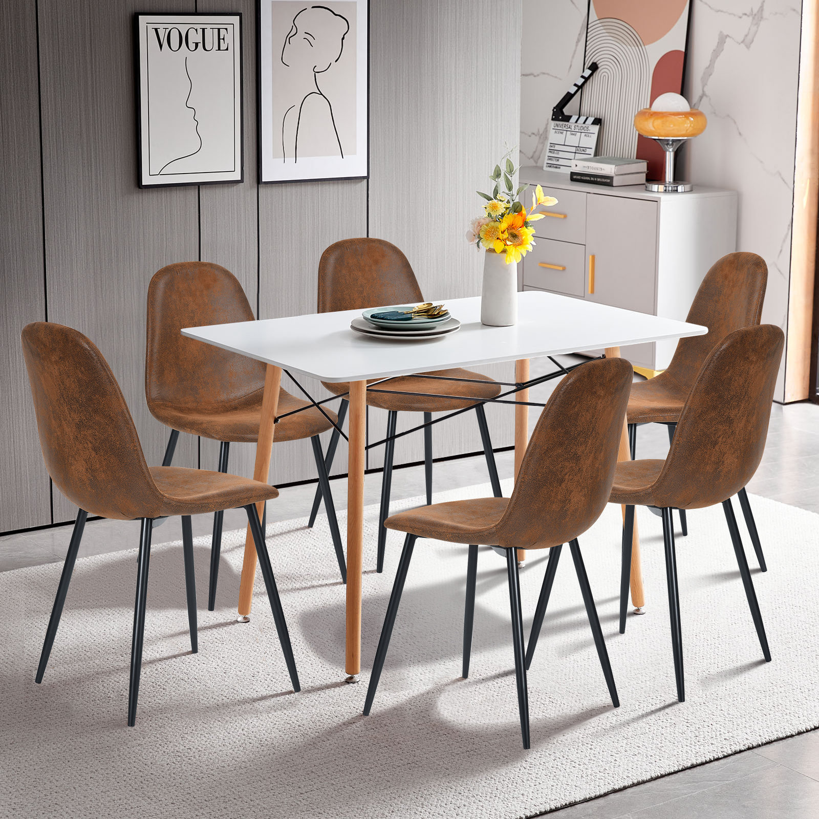 George Oliver Elurd 6 - Person Dining Set & Reviews | Wayfair