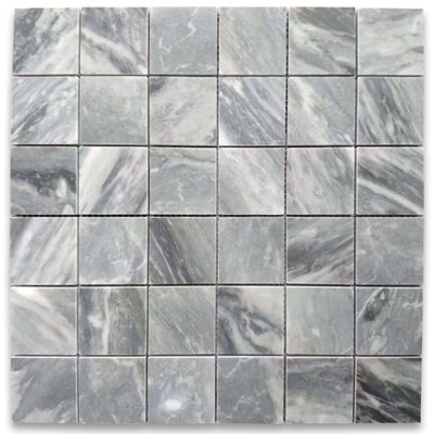 Bardiglio Grey Marble 2X2 Square Mosaic Tile