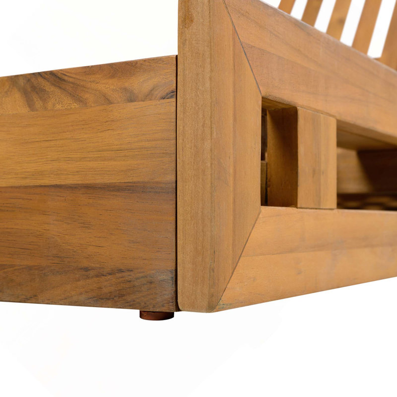 Chaise longue de patio réglable en bois d'acacia pour la cour, la piscine et le jardin (sans coussins)