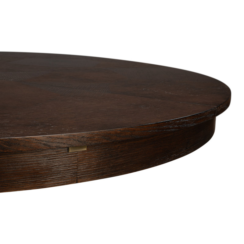 Giselle Round Dining Table, Burnt Brown Oak, 30"H x 55"L x 55"W