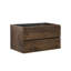 Armoire murale de couleur noyer sans vasque 36 W - 105, deux tiroirs, fermeture silencieuse, rangement, armoire à fixation moderne 105, noyer, option de rangement généreuse