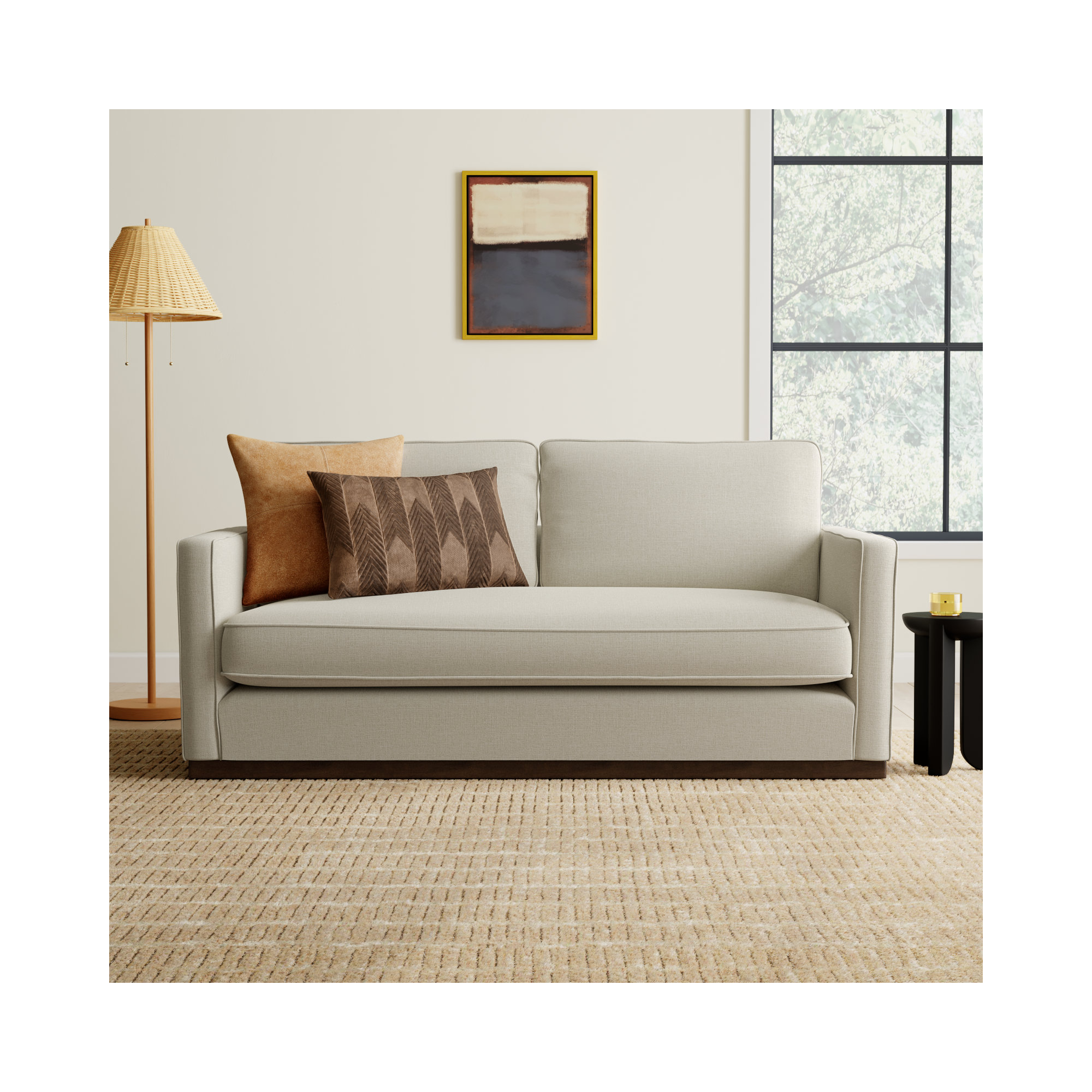 Bobbi 73'' Upholstered Loveseat , Effie Linen Performance Weave
