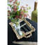 Plateau à miroir 15 po d'inspiration rétro avec poignées or ornées, plateau décoratif en polyrésine pour meuble-lavabo, dessus de table ou centre de table 