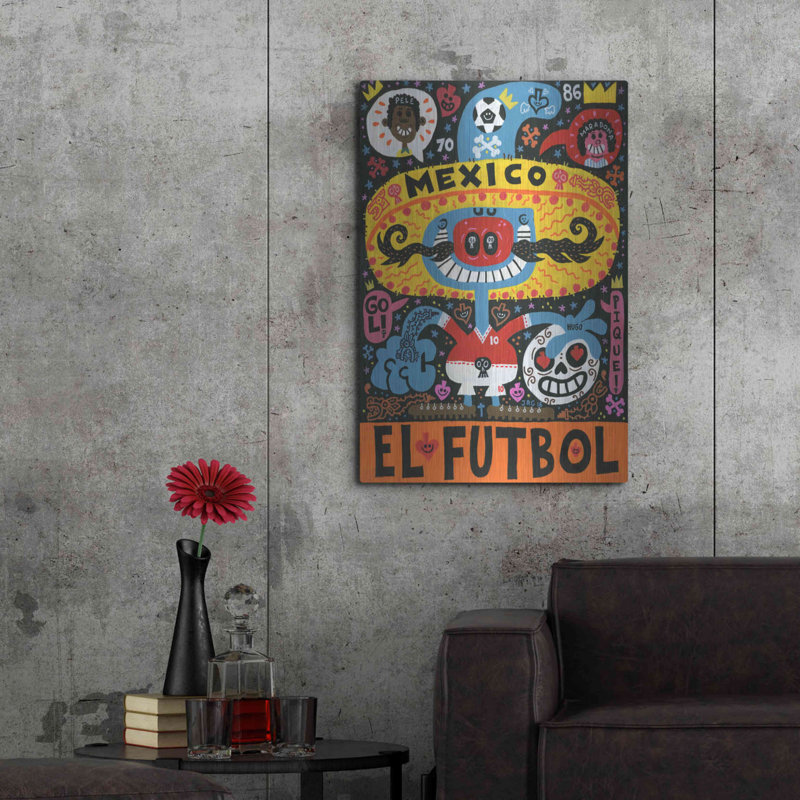 " La Mascota Del Mundial " by Jorge R. Gutierrez Graphic Art Print, 36" H x 24" W x 0.13" D