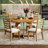 Hervey 5-Piece Retro Rustic Functional Dining Set Unique Geometric Design,Round Table Top with Leaf,dinning table set-1874598582-1874598580