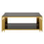 Table basse moderne rectangulaire noire, miroir-691285822
