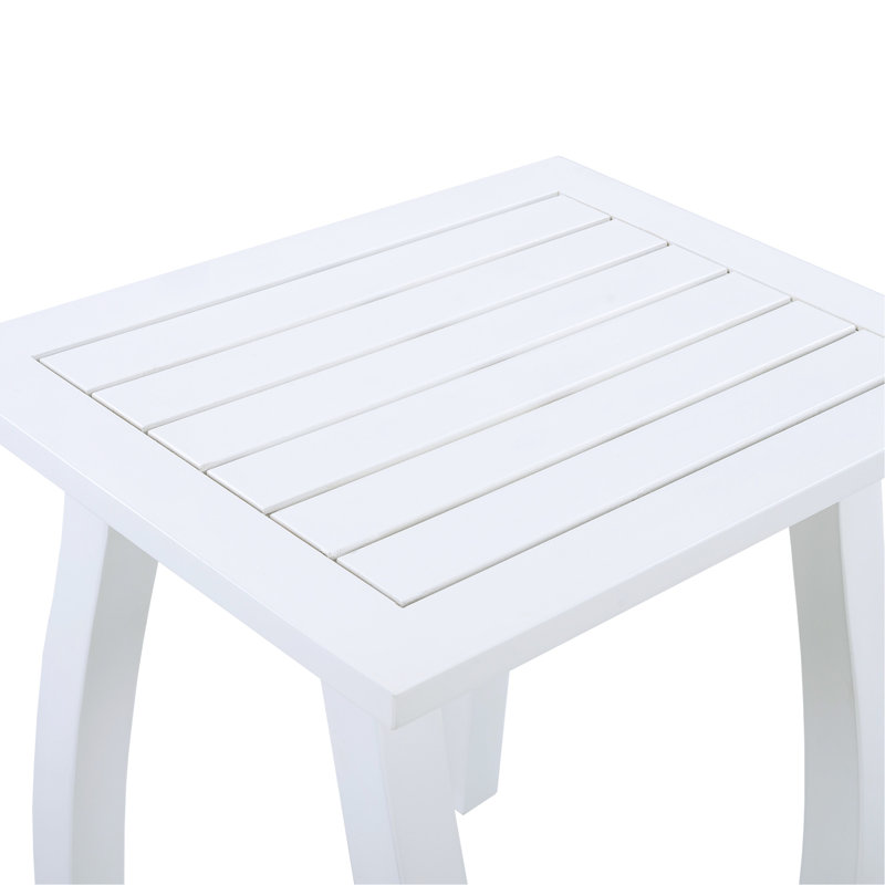 Table d'appoint rectangulaire en bois blanc PU, largeur 15 pouces, fonctionnelle pour recharger et exposer des appareils, hauteur 19,48 pouces.