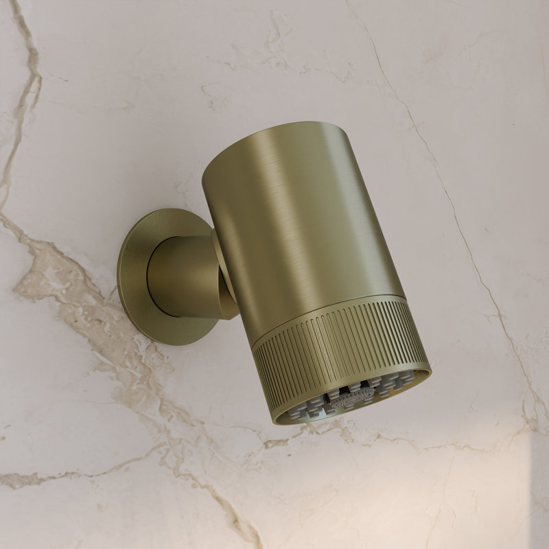 Pomme de douche murale à 2 jets de 2,5 GPM Lumiere, Or brossé