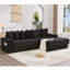 Canapé modulaire en L 110,75 po, canapé modulaire en velours côtelé, avec repose-pieds mobile, porte-gobelets, 8 coussins décoratifs, poche latérale, déplier dans un lit-575755464