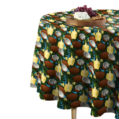 Coconuts Pineapples Round Tablecloth