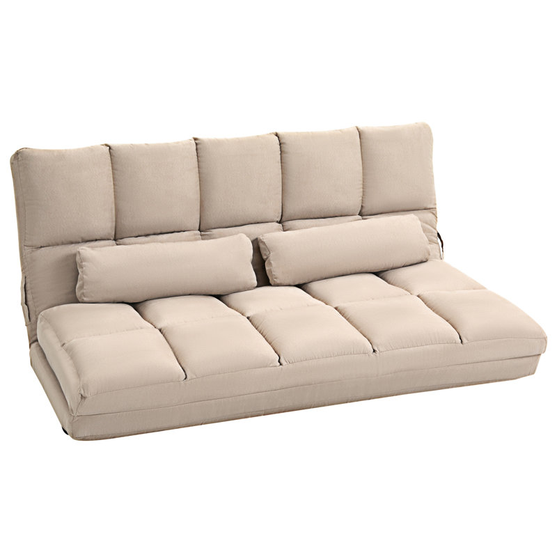 Convertible Floor Sofa Chair, Beige, 23.5" H x 51.3" W x 28.8" D