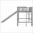 Twin Size Pine Wood &amp; MDF Low Loft Bed with Ladder Slide No Box Spring Gray-891650333
