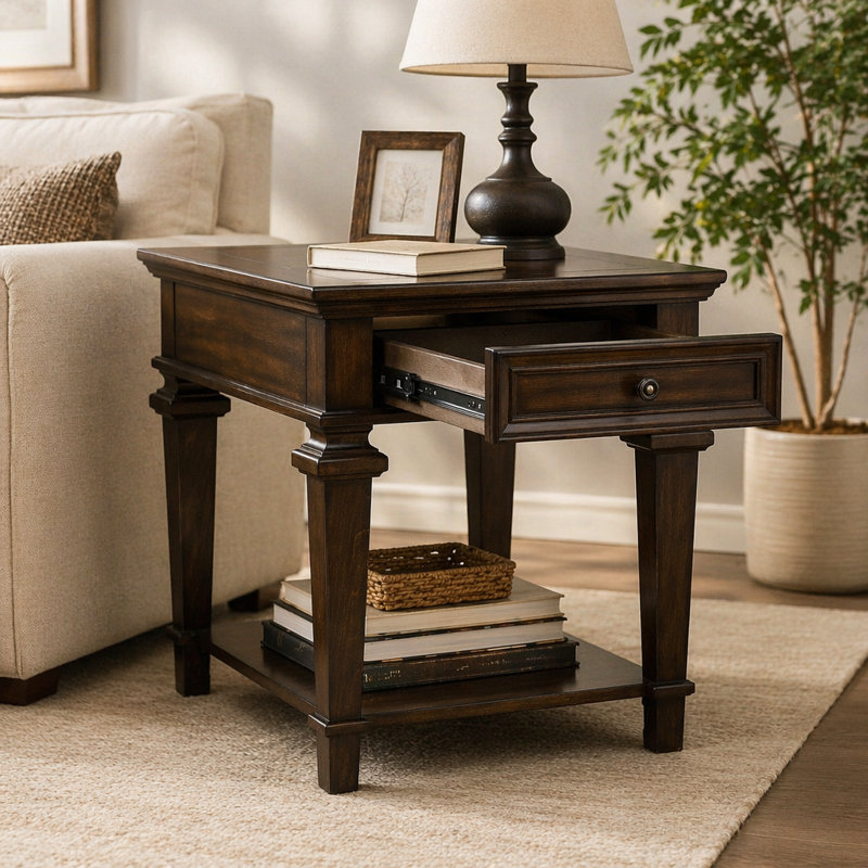 Table de bout avec tiroir de rangement Traditional Design