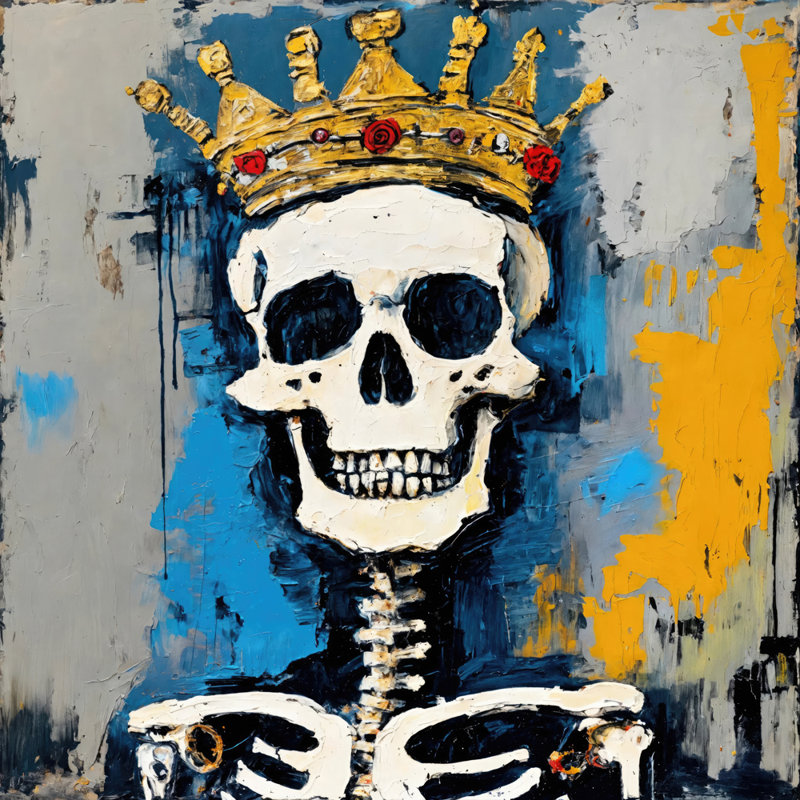 Skeleton 42-Homage-Basquiat, estampe numérique sur toile tendue avec châssis, H 36 po x l 36 po