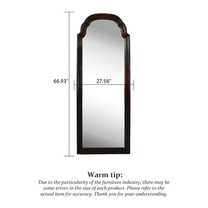 French-Style Vintage Arched High-Definition Wall-Mounted Full-Length Mirror, 66.93" x 27.56"