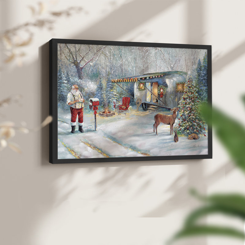 Santa's Hideaway -Framed Print - Restickable, 22" H x 28" W, Black