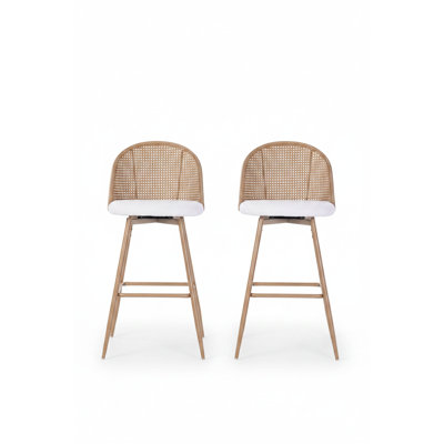 Ensemble de tabourets de bar pivotants 29,5H Sienna Cane