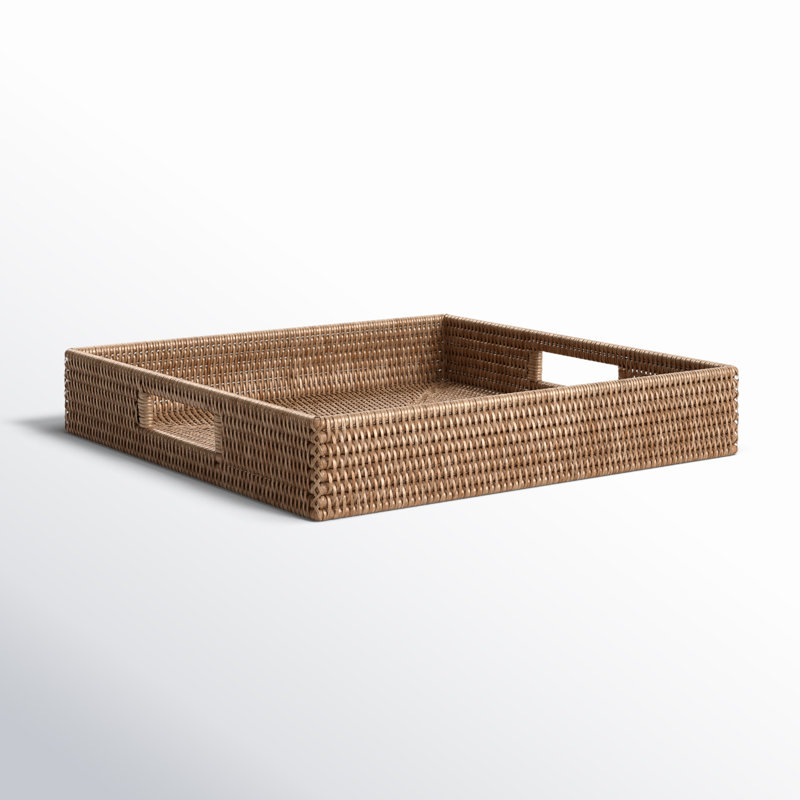 Plateau de service Edmond, H 3 po x l 18 po x P 18 po, Pas de paquet, Brun miel